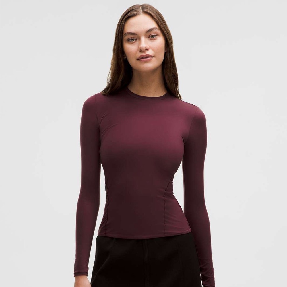 Lululemon Garnet Wundermost Ultra Soft Nulu Crewneck Long Sleeve Shirt